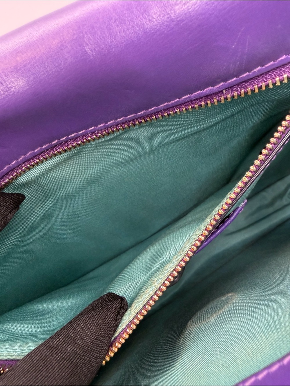 Bvlgari Purple Calfskin Serpenti Forever Crossbody Bag with Gold Chain & Mirror - Picture 8 of 16